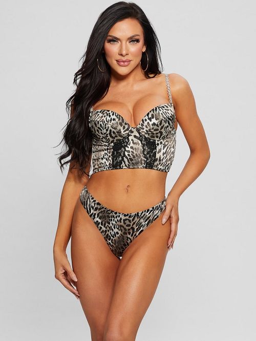 Guess Destiny Padded Bustier Bra Zwart Wit | GUESS-SN28656