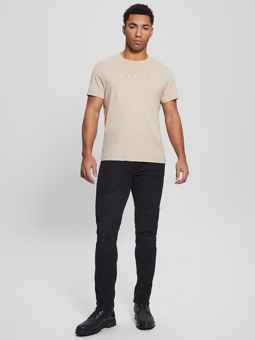 Guess Destroyed Tapered Jeans Zwart | GUESS-SN30357
