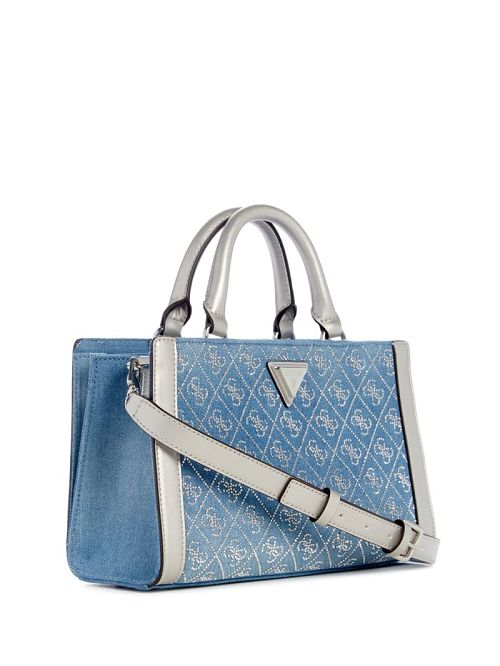 Guess Dili Denim Small Satchel Blauw | GUESS-SN28931