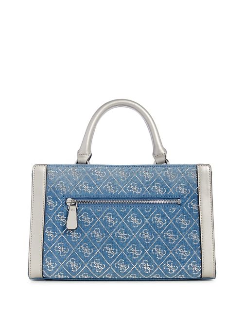 Guess Dili Denim Small Satchel Blauw | GUESS-SN28931