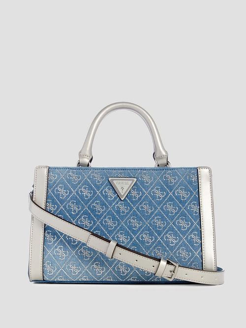 Guess Dili Denim Small Satchel Blauw | GUESS-SN28931