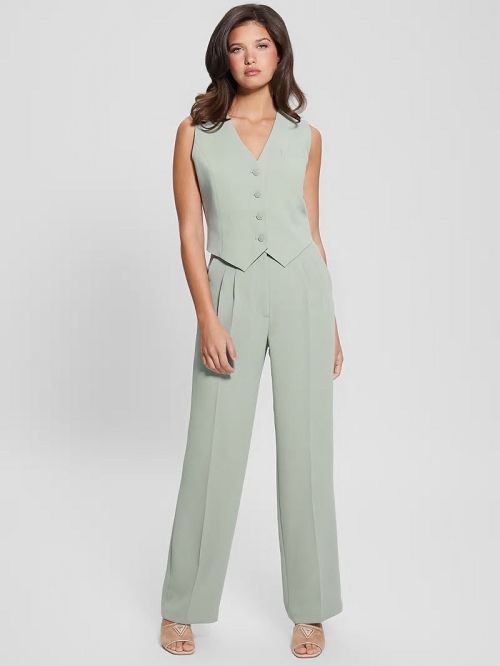 Guess Dina Cropped Blazer Vest Groen | GUESS-SN27175