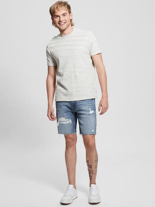 Guess Distressed Denim Shorts Blauw | GUESS-SN31370