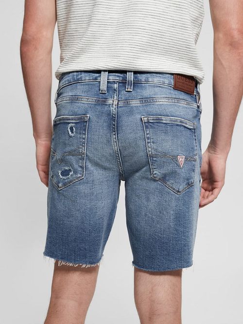 Guess Distressed Denim Shorts Blauw | GUESS-SN31370