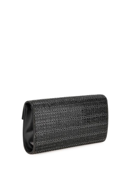 Guess Dofy Crystal Baguette Bag Zwart | GUESS-SN28971