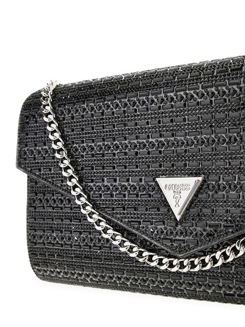 Guess Dofy Crystal Baguette Bag Zwart | GUESS-SN28971