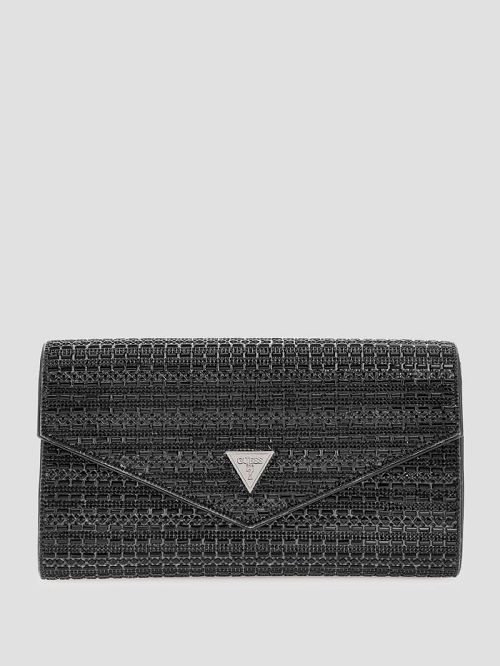 Guess Dofy Crystal Baguette Bag Zwart | GUESS-SN28971