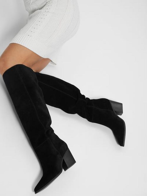 Guess Dolita Suede Knee-High Boots Zwart | GUESS-SN29921