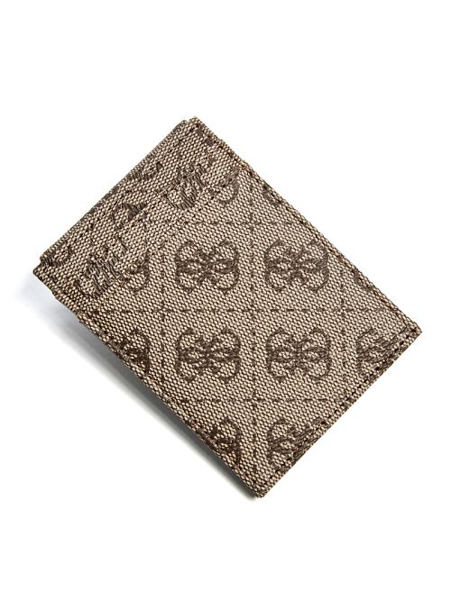 Guess Don Logo-Print Magnetic Card Case Beige | GUESS-SN29476