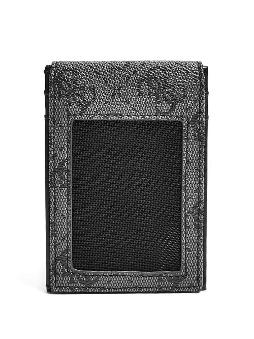 Guess Don Logo-Print Magnetic Card Case Zwart | GUESS-SN31741