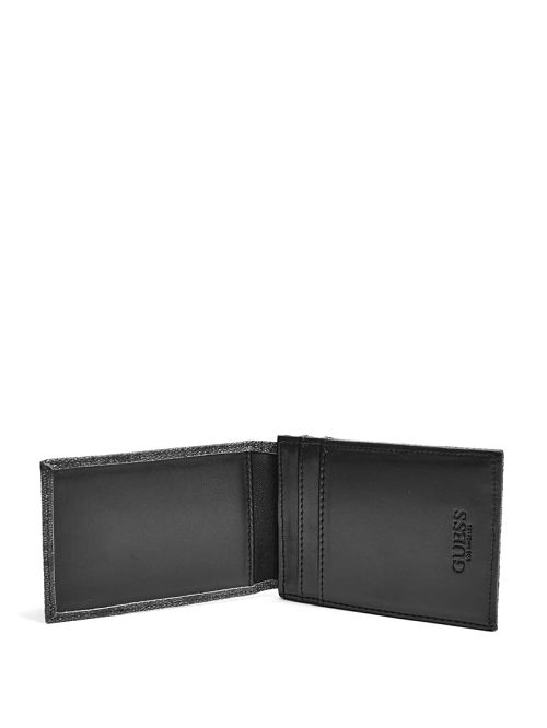 Guess Don Logo-Print Magnetic Card Case Zwart | GUESS-SN31741