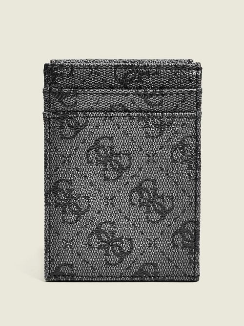 Guess Don Logo-Print Magnetic Card Case Zwart | GUESS-SN31741