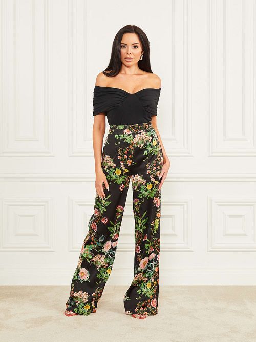 Guess Dora Off-the-Shoulder Bodysuit Zwart | GUESS-SN27101