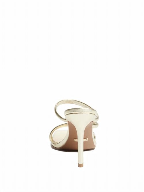 Guess Dorila Leather Strappy Sandal Goud | GUESS-SN29677