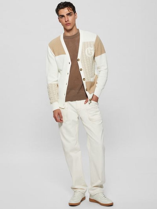 Guess Duncan Ivy Patchwork Cardigan Wit | GUESS-SN30973
