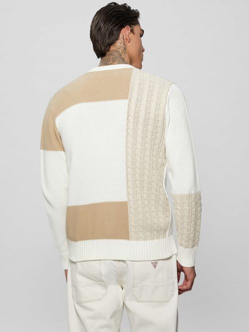 Guess Duncan Ivy Patchwork Cardigan Wit | GUESS-SN30973