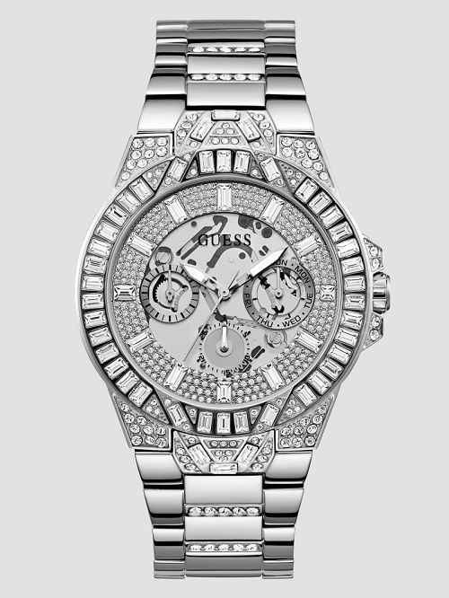 Guess Dynasty Silver-Tone Multifunction Watch Zilver | GUESS-SN31643