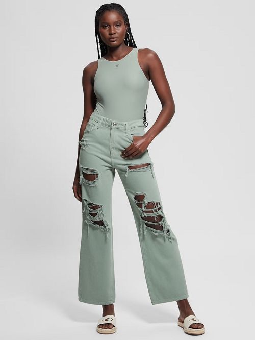 Guess Eco '90s Destroyed Jeans Groen | GUESS-SN26532