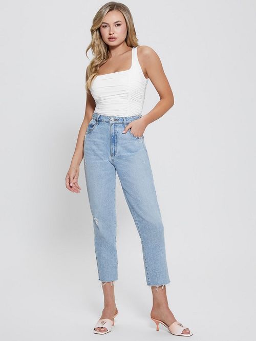 Guess Eco Adrianna Shirred Tank Top Wit | GUESS-SN27605