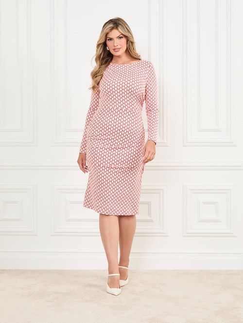 Guess Eco Alanis Midi Dress Roze | GUESS-SN26805