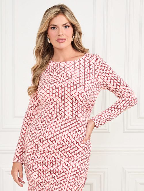 Guess Eco Alanis Midi Dress Roze | GUESS-SN26805