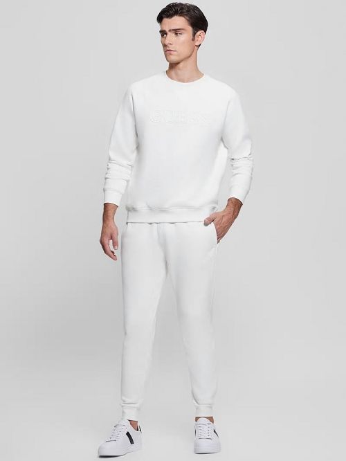 Guess Eco Aldwin Logo Pants Wit | GUESS-SN31429
