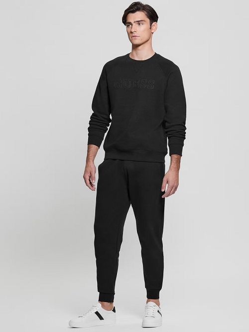 Guess Eco Aldwin Logo Sweatshirt Zwart | GUESS-SN30970