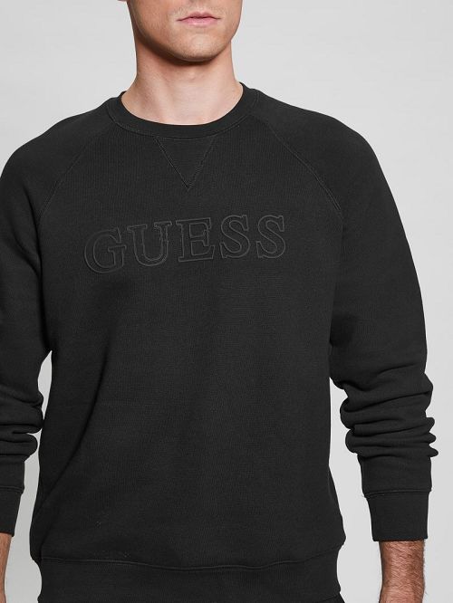 Guess Eco Aldwin Logo Sweatshirt Zwart | GUESS-SN30970