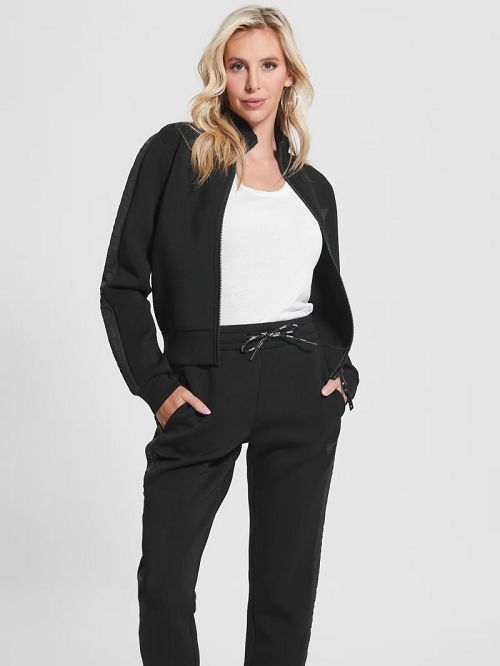 Guess Eco Allie Scuba Sweatshirt Zwart | GUESS-SN27813