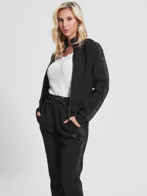 Guess Eco Allie Scuba Sweatshirt Zwart | GUESS-SN28388
