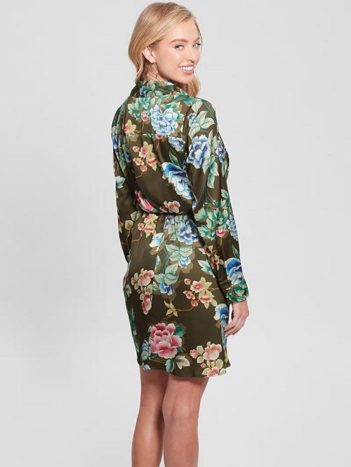 Guess Eco Alya Printed Dress Groen | GUESS-SN26714