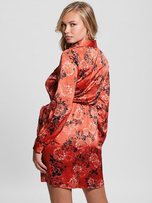 Guess Eco Alya Printed Dress Rood | GUESS-SN26708