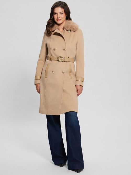Guess Eco Amelia Belted Coat Beige | GUESS-SN28041