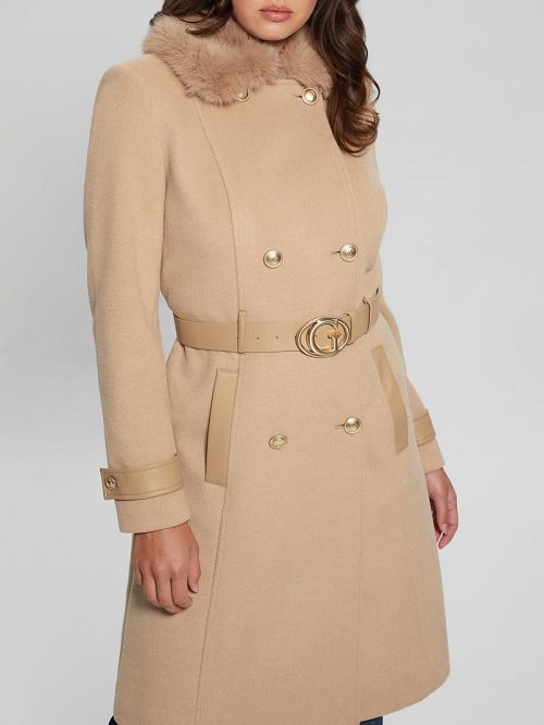 Guess Eco Amelia Belted Coat Beige | GUESS-SN28041