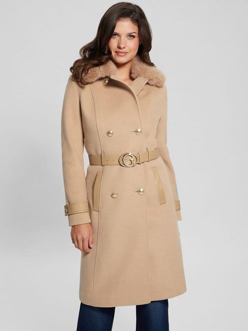 Guess Eco Amelia Belted Coat Beige | GUESS-SN28041