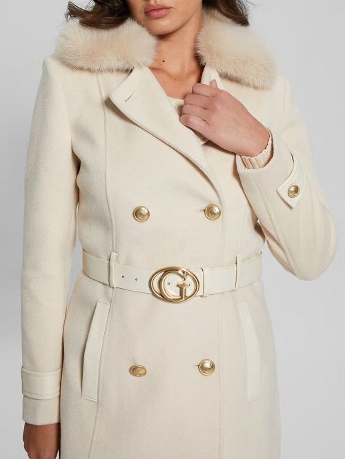 Guess Eco Amelia Belted Coat Wit | GUESS-SN28078