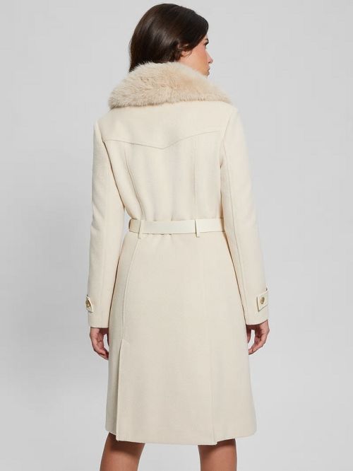 Guess Eco Amelia Belted Coat Wit | GUESS-SN28078