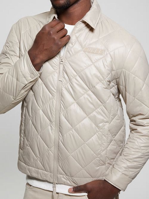 Guess Eco Anchise Quilted Jacket Beige | GUESS-SN30864