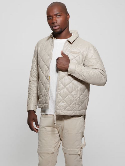 Guess Eco Anchise Quilted Jacket Beige | GUESS-SN30864