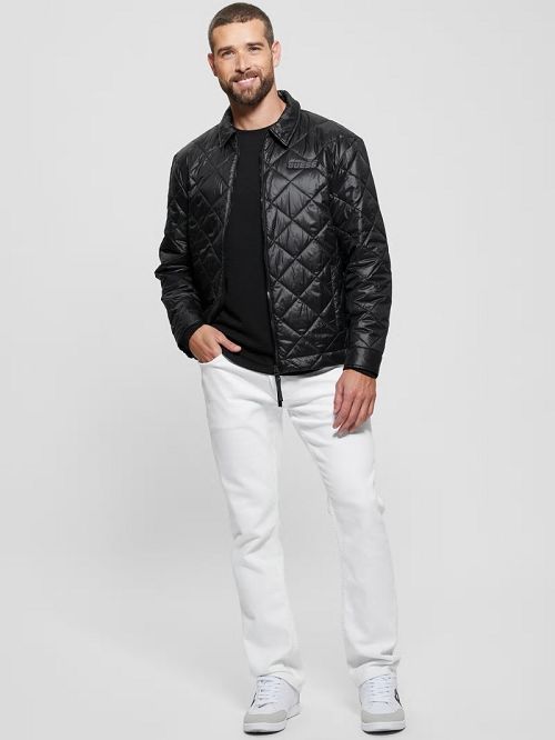 Guess Eco Anchise Quilted Jacket Zwart | GUESS-SN30874