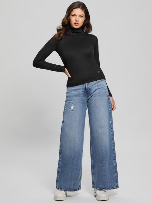 Guess Eco Anita Turtleneck Top Zwart | GUESS-SN27464