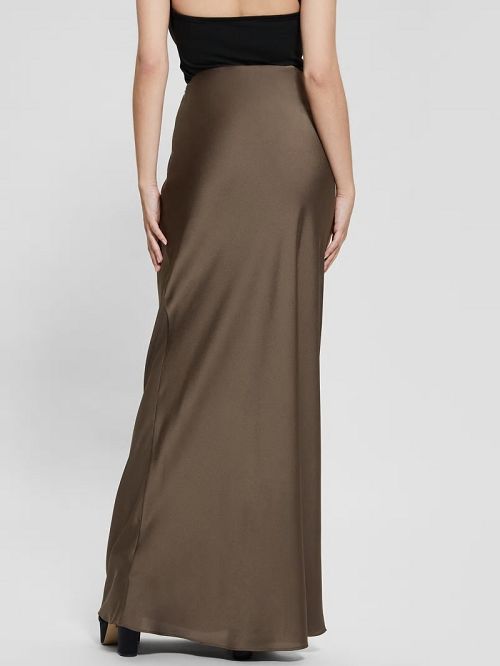 Guess Eco Annachiara Satin Skirt Bruin | GUESS-SN28138