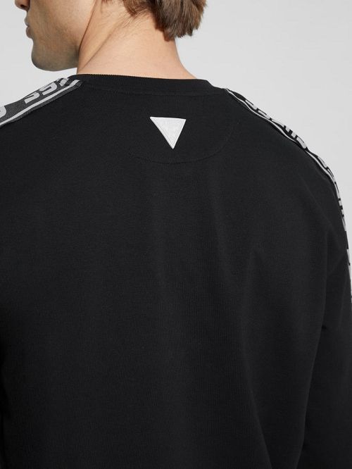 Guess Eco Arlo Fleece Sweatshirt Zwart | GUESS-SN31032