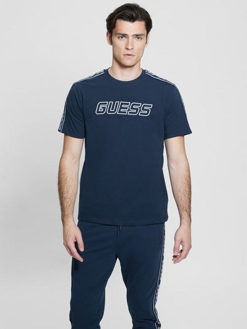 Guess Eco Arlo Jersey Tee Blauw | GUESS-SN31478