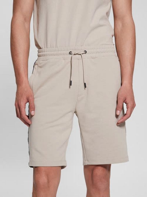 Guess Eco Arlo Logo Tape Shorts Beige | GUESS-SN31549
