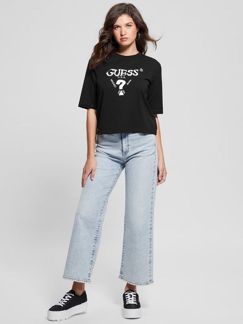 Guess Eco Aurélie Active Tee Zwart | GUESS-SN27197