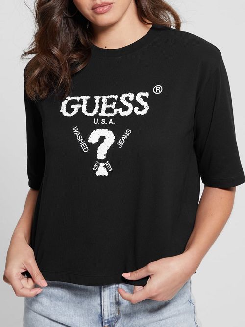 Guess Eco Aurélie Active Tee Zwart | GUESS-SN27197