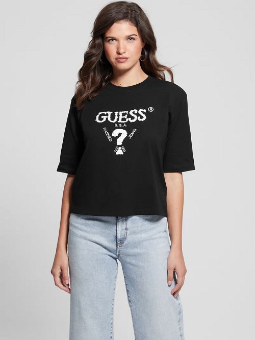 Guess Eco Aurélie Active Tee Zwart | GUESS-SN27197