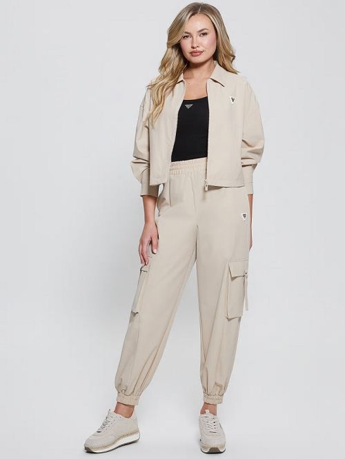 Guess Eco Aurélie Zip-Up Jacket Beige | GUESS-SN28391