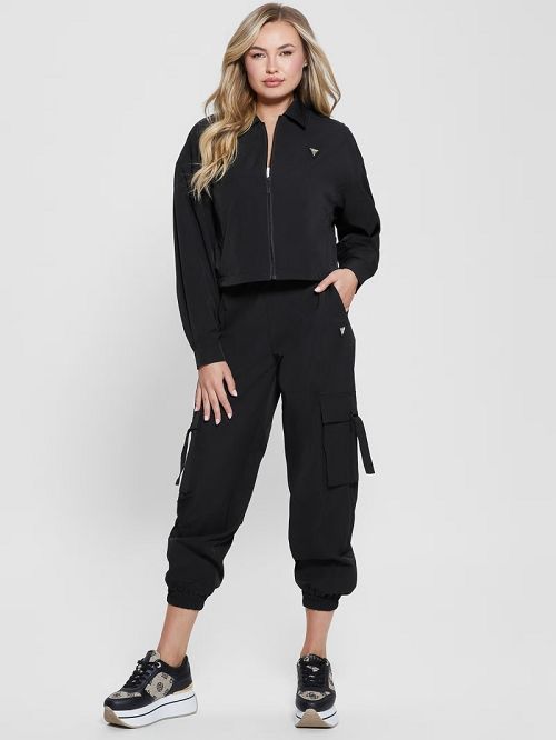 Guess Eco Aurélie Zip-Up Jacket Zwart | GUESS-SN28393